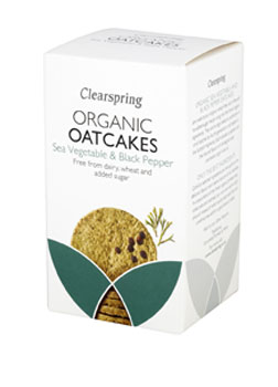 Clearspring Organic Oatcakes Sea Vegetables & Black Pepper 250g