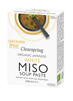 Clearpsring Organic White Miso Instant Soup Paste with Sea Vegetables 4x15g