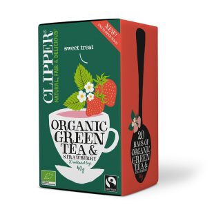 Clipper Organic Green Tea & Strawberry 20 tea bags