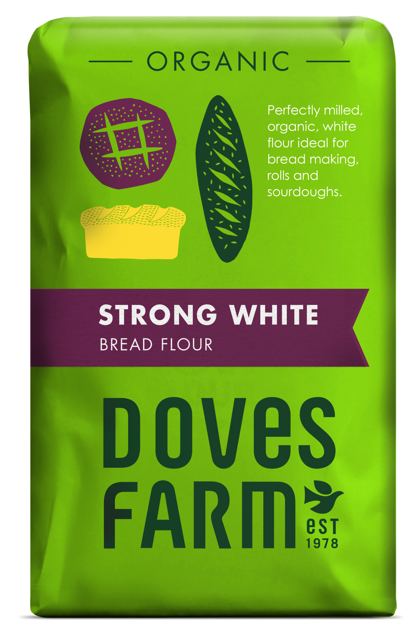 Doves Farm Organic Strong White Bread Flour 1.5kilo Good Earth