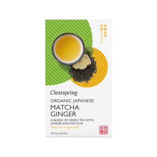 Clearspring Organic Matcha Green Ginger Tea 20 tea sachets