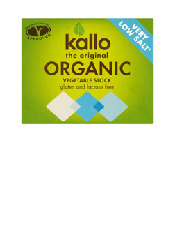 Kallo Stock Cubes Organic Vegetable Very Low Salt 66g