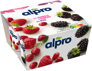 Alpro Raspberry, Cranberry and Blackberry Yoghurt 4x125g