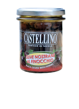 Castellino Black Olives with Wild Fennel 180g