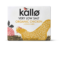 Kallo Stock Cubes Organic Chicken Very Low Salt 48g