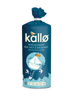 Kallo Sea Salt & Balsamic Wholegrain Low Fat Rice & Corn Cakes 147g