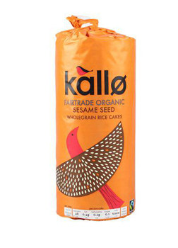Kallo Fair Trade Organic Sesame Seed Thick Rice Cakes 130g