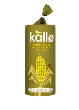 Kallo Organic Lightly Salted Wholegrain Low Fat Corn Cakes Thins 130g