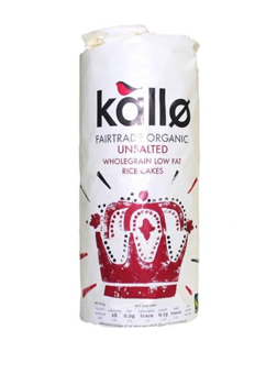 Kallo Organic Unsalted Wholegrain Low Fat Thick Rice Cakes 130g