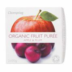 Clearspring Organic Fruit Puree Apple & Plum 2x100g
