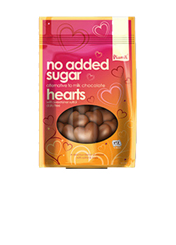 Plamil No Added Sugar Alternative to Milk Chocolate Hearts Bar 125g